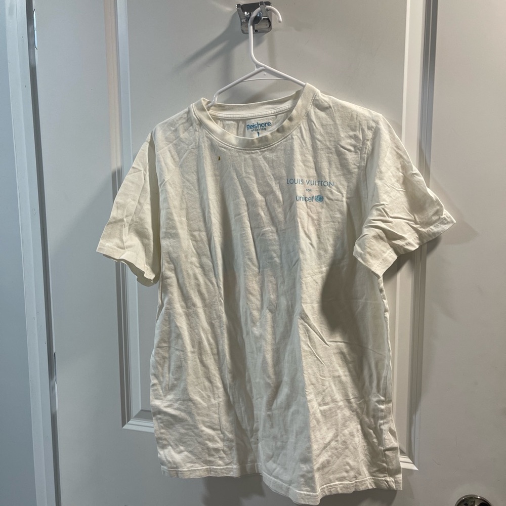 Louis Vuitton For Unicef White Men's T-Shirt Size L Have Two Spots